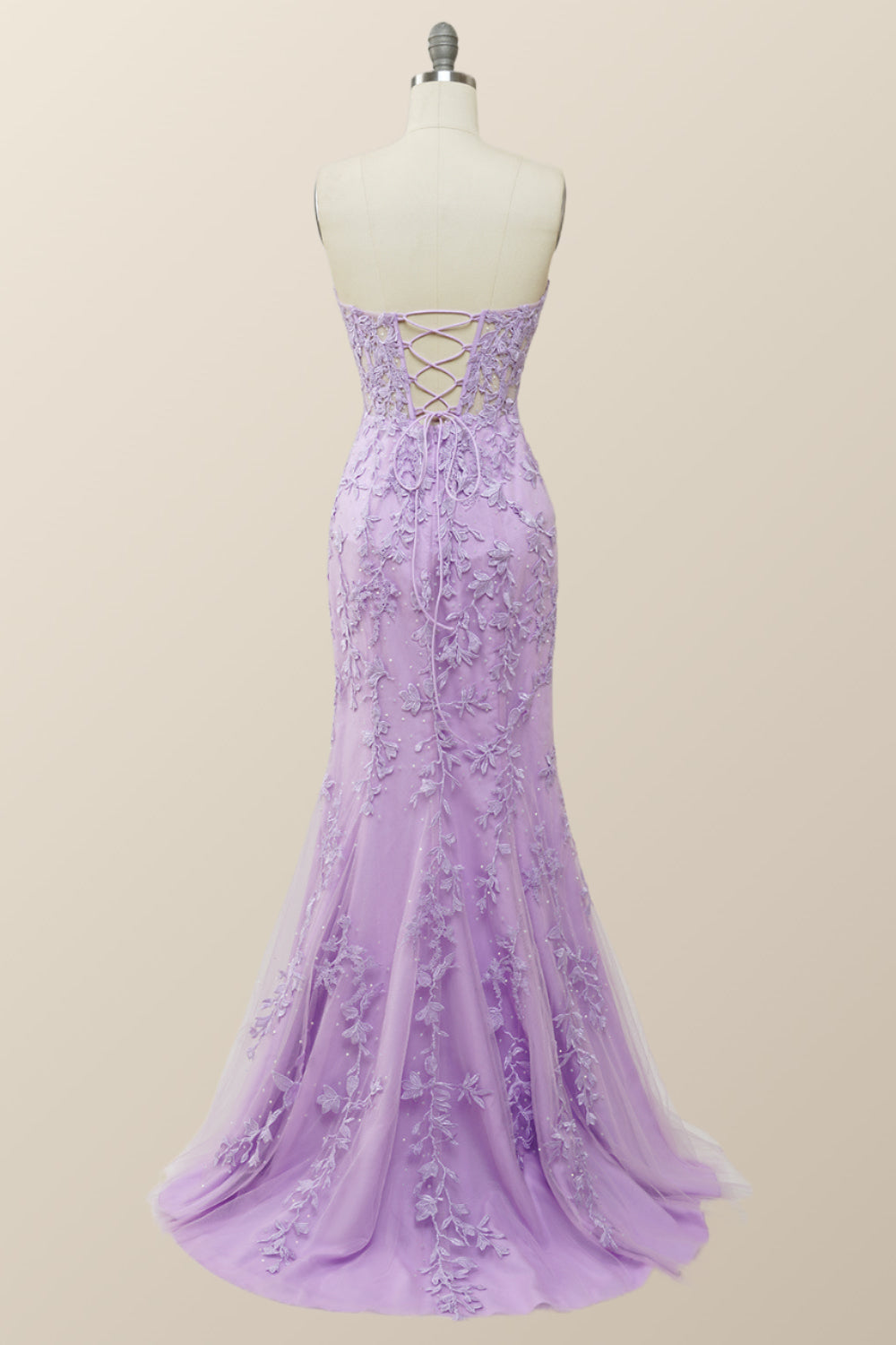 sweetheart lavender lace mermaid long prom dress $ 158 . 00 $ 158 . 00 ...