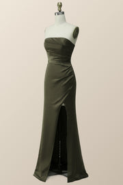 Strapless Olivia Green Mermaid Long Bridesmaid Dress