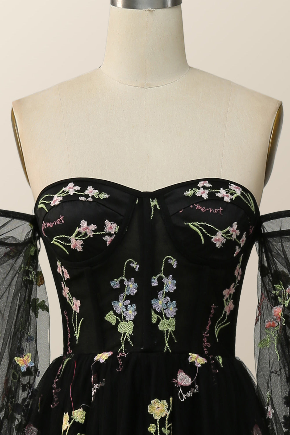 MURRAL Morpho embroidery bustier (Black)