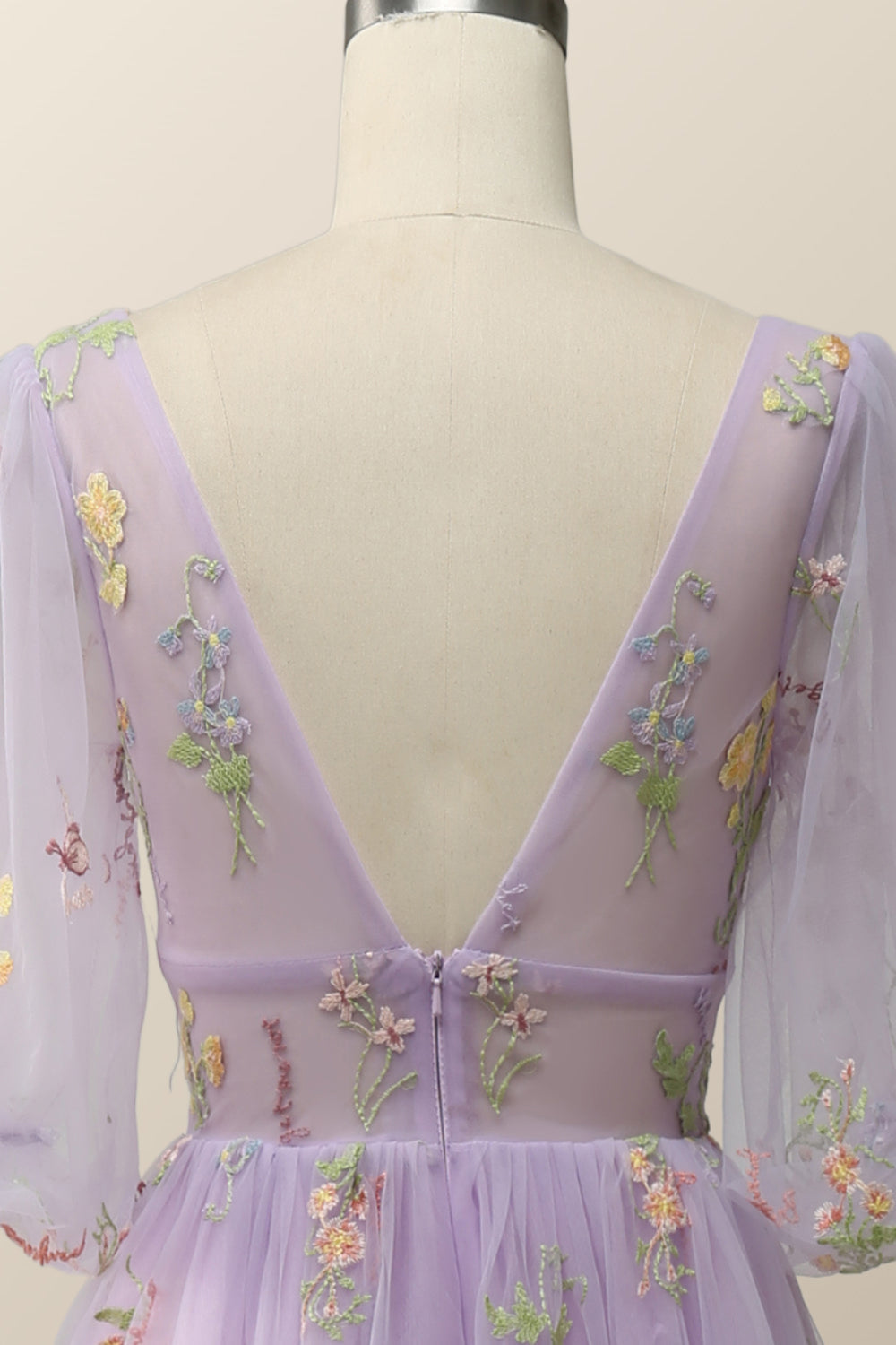 Robe Rue21 Lavande Fleurie – Manches Longues, Off-shoulder, Taille S – Cintrée