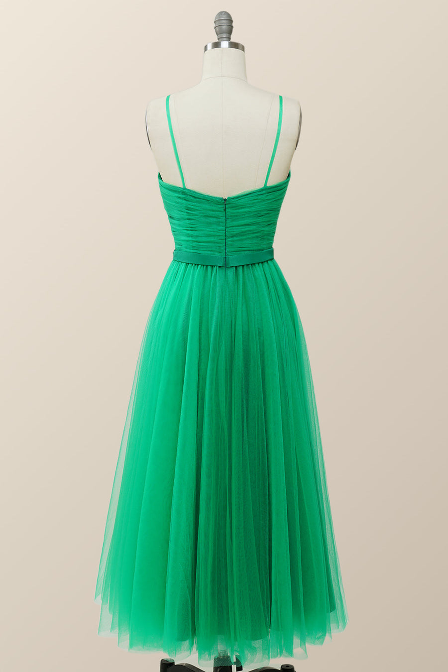 Spaghetti Straps Green Tulle Midi Dress Ohmollydress Spaghetti Straps Green Tulle Midi Dress Ohmollydress