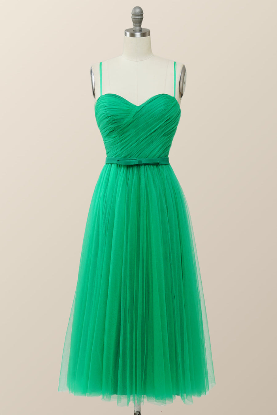 Spaghetti Straps Green Tulle Midi Dress Ohmollydress Spaghetti Straps Green Tulle Midi Dress Ohmollydress
