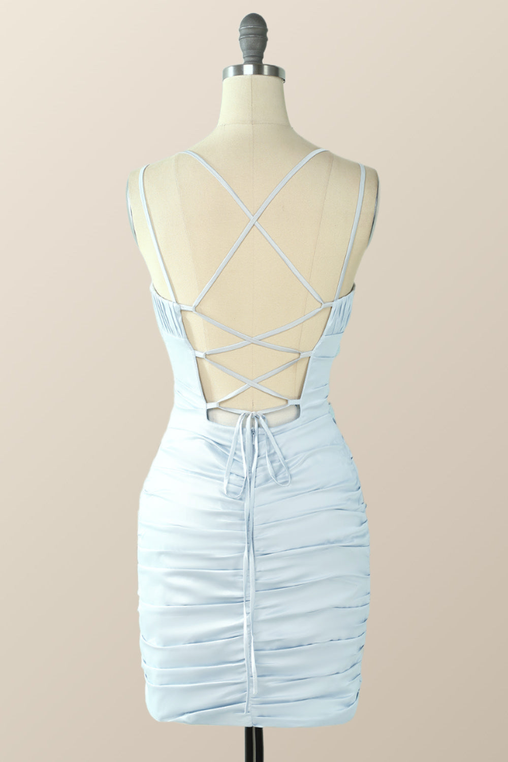 Light Blue Straps Bodycon Mini Dress – Ohmollydress